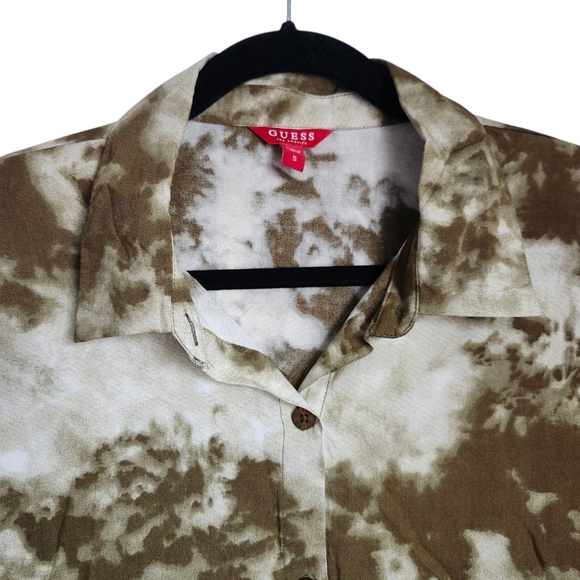 Guess Women's Green Tie Dye Button Up - Picture 3 of 3